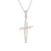 Thumbnail Image 0 of 1/15 CT. T.W. Diamond Abstract Cross Pendant in 10K Two-Tone Gold
