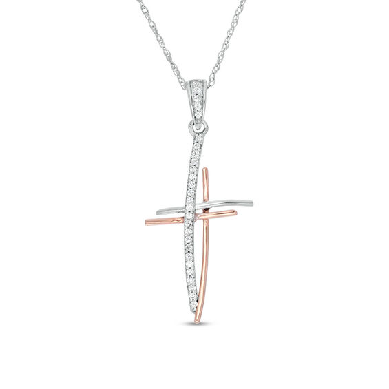 1/15 CT. T.W. Diamond Abstract Cross 