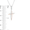 Thumbnail Image 1 of 1/15 CT. T.W. Diamond Abstract Cross Pendant in 10K Two-Tone Gold