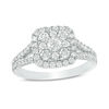 Thumbnail Image 0 of 1 CT. T.W. Composite Diamond Cushion Frame Engagement Ring in 10K White Gold