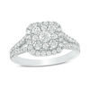 Thumbnail Image 1 of 1 CT. T.W. Composite Diamond Cushion Frame Engagement Ring in 10K White Gold
