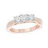 Thumbnail Image 0 of 1/4 CT. T.W. Diamond Past Present Future® Engagement Ring in 10K Rose Gold