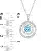 Thumbnail Image 2 of 6.0mm Swiss Blue Topaz and Lab-Created White Sapphire Pendant in Sterling Silver