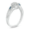 Thumbnail Image 1 of 1/5 CT. T.W. Composite Diamond Frame with Blue Sapphire Sides Promise Ring in 10K White Gold