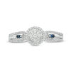 Thumbnail Image 2 of 1/5 CT. T.W. Composite Diamond Frame with Blue Sapphire Sides Promise Ring in 10K White Gold