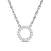 Thumbnail Image 1 of 1/10 CT. T.W. Diamond Circle Outline Necklace in 10K White Gold
