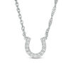 Thumbnail Image 0 of 1/10 CT. T.W. Diamond Horseshoe Necklace in 10K White Gold