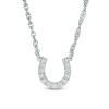 Thumbnail Image 1 of 1/10 CT. T.W. Diamond Horseshoe Necklace in 10K White Gold