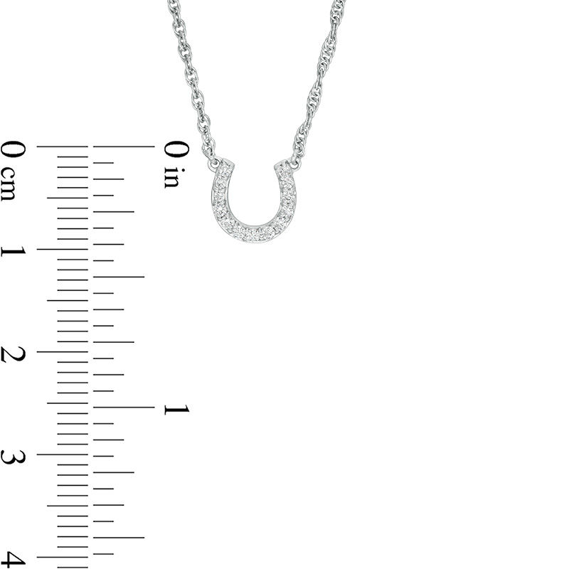1/10 CT. T.W. Diamond Horseshoe Necklace in 10K White Gold