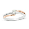 Thumbnail Image 1 of 1/10 CT. Diamond Solitaire Bypass Promise Ring in 10K Two-Tone Gold