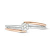 Thumbnail Image 2 of 1/10 CT. Diamond Solitaire Bypass Promise Ring in 10K Two-Tone Gold