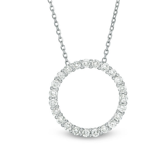 1 2 Ct T W Certified Diamond Circle Pendant In 14k White Gold H - Black And White Diamond Circle Pendant 1 2 Ct T W Certified Diamond Circle Pendant In 14k White Gold H - Black And White Diamond Circle Pendant