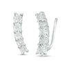 Thumbnail Image 1 of Diamond Accent Curved Crawler Earrings in Sterling Silver