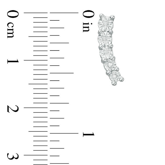 Diamond Accent Curved Crawler Earrings in Sterling Silver Diamond Accent Curved Crawler Earrings in Sterling Silver