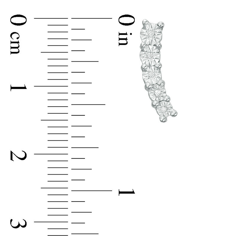 Main Image 2 of Diamond Accent Curved Crawler Earrings in Sterling Silver