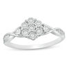 Thumbnail Image 1 of 1/10 CT. T.W. Composite Diamond Twist Shank Ring in Sterling Silver