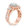 Thumbnail Image 2 of 2 CT. T.W. Pear-Shaped Diamond Past Present Future® Double Frame Engagement Ring in 14K Rose Gold