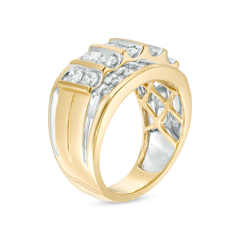 Men's 2-1/2 CT. T.W. Diamond Vertical Multi-Row Ring in 14K Gold