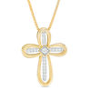 Thumbnail Image 0 of Convertibilities 1/10 CT. T.W. Diamond Cross Three-in-One Pendant in 10K Gold