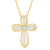 Thumbnail Image 1 of Convertibilities 1/10 CT. T.W. Diamond Cross Three-in-One Pendant in 10K Gold