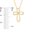 Thumbnail Image 2 of Convertibilities 1/10 CT. T.W. Diamond Cross Three-in-One Pendant in 10K Gold