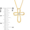Thumbnail Image 3 of Convertibilities 1/10 CT. T.W. Diamond Cross Three-in-One Pendant in 10K Gold
