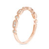 Thumbnail Image 2 of 1/8 CT. T.W. Diamond Alternating Vintage-Style Stackable Band in 10K Rose Gold