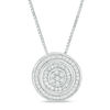 Thumbnail Image 1 of Convertibilities 1/4 CT. T.W. Baguette and Round Diamond Circle Three-in-One Pendant in Sterling Silver