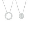 Thumbnail Image 2 of Convertibilities 1/4 CT. T.W. Baguette and Round Diamond Circle Three-in-One Pendant in Sterling Silver