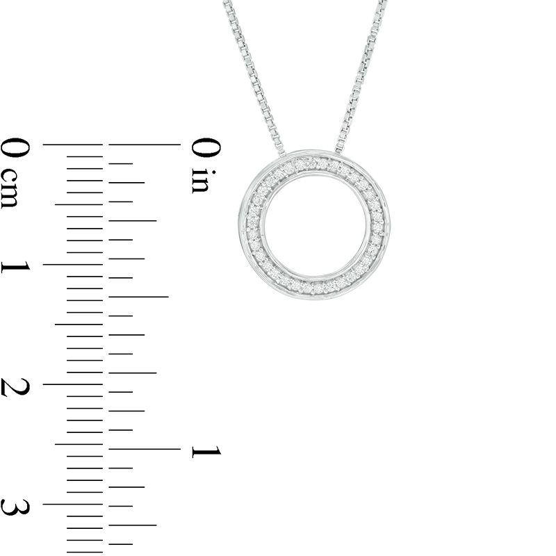 Main Image 3 of Convertibilities 1/4 CT. T.W. Baguette and Round Diamond Circle Three-in-One Pendant in Sterling Silver