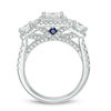 Thumbnail Image 2 of Vera Wang Love Collection 2-1/2 CT. T.W. Princess-Cut Diamond Three Stone Frame Engagement Ring in 14K White Gold