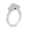 Thumbnail Image 2 of Vera Wang Love Collection 1-1/4 CT. T.W. Oval Diamond Three Stone Frame Engagement Ring in 14K White Gold