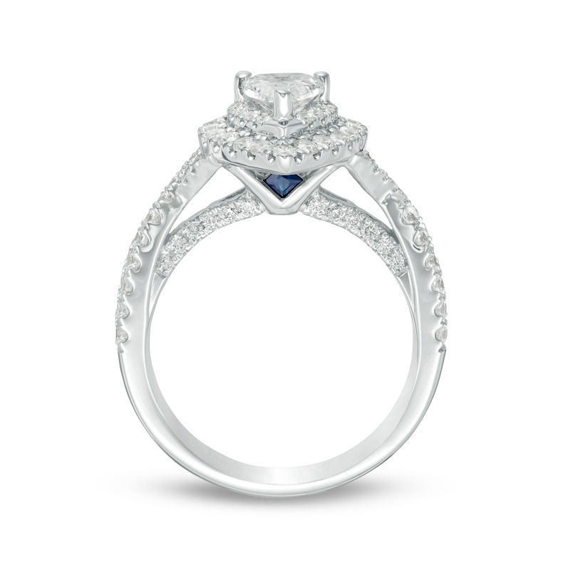 Vera Wang Love Collection 1-5/8 CT. T.W. Pear-Shaped Diamond Double Frame Twist Engagement Ring in 14K White Gold