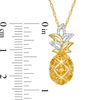 Thumbnail Image 2 of Citrine and Lab-Created White Sapphire Pineapple Pendant in Sterling Silver with 14K Gold Plate