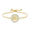 Thumbnail Image 0 of 1/20 CT. T.W. Diamond Family Tree Bolo Bracelet in Sterling Silver with 18K Gold Plate - 9.0"
