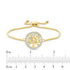 Thumbnail Image 1 of 1/20 CT. T.W. Diamond Family Tree Bolo Bracelet in Sterling Silver with 18K Gold Plate - 9.0"