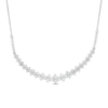 Thumbnail Image 1 of 1-1/2 CT. T.W. Diamond Scattered Curved Bar Necklace in 10K White Gold - 17.75"