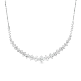 1-1/2 CT. T.W. Diamond Scattered Curved Bar Necklace in 10K White Gold - 17.75&quot;