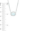 Thumbnail Image 2 of Pear-Shaped Lab-Created Opal and White Sapphire Frame Necklace in Sterling Silver - 16"