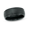 Thumbnail Image 1 of 8.0mm Satin Center Wedding Band in Black IP Cobalt