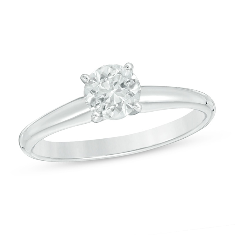 Main Image 1 of 3/4 CT. Certified Diamond Solitaire Engagement Ring in 14K White Gold (I/SI2)