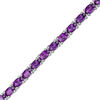 Thumbnail Image 1 of Oval Amethyst Tennis Bracelet in Sterling Silver