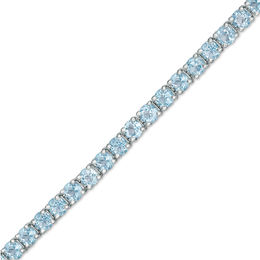 4.0mm Blue Topaz Tennis Bracelet in Sterling Silver