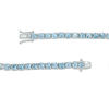 Thumbnail Image 1 of 4.0mm Blue Topaz Tennis Bracelet in Sterling Silver