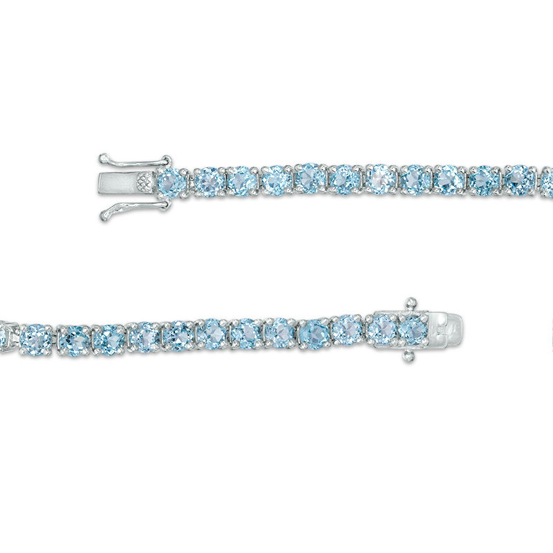 4.0mm Blue Topaz Tennis Bracelet in Sterling Silver