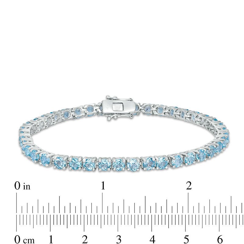 4.0mm Blue Topaz Tennis Bracelet in Sterling Silver