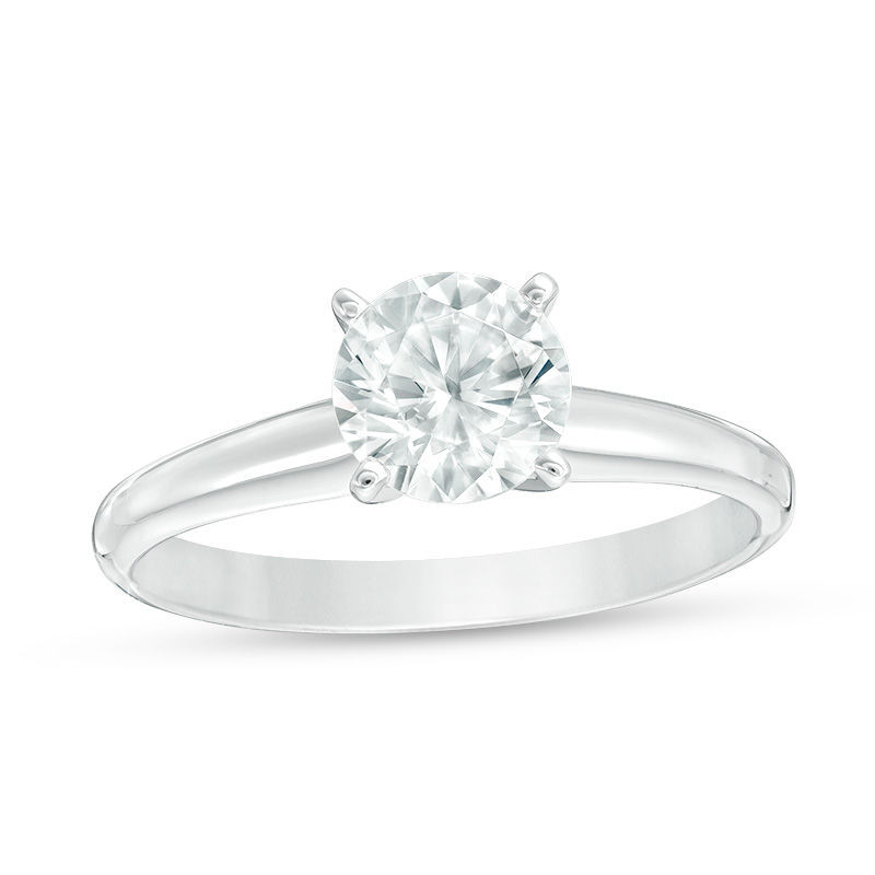 Main Image 1 of 1 CT. Certified Diamond Solitaire Engagement Ring in 14K White Gold (I/SI2)