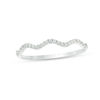 Thumbnail Image 1 of 1/15 CT. T.W. Diamond Wave Band in 10K White Gold