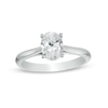 Thumbnail Image 1 of 1 CT. Certified Oval Diamond Solitaire Engagement Ring in 14K White Gold (I/I2)