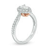 Thumbnail Image 1 of Love's Destiny by Zales 1 CT. T.W. Certified Pear-Shaped Diamond Frame Engagement Ring in 14K Two-Tone Gold (I/SI2)